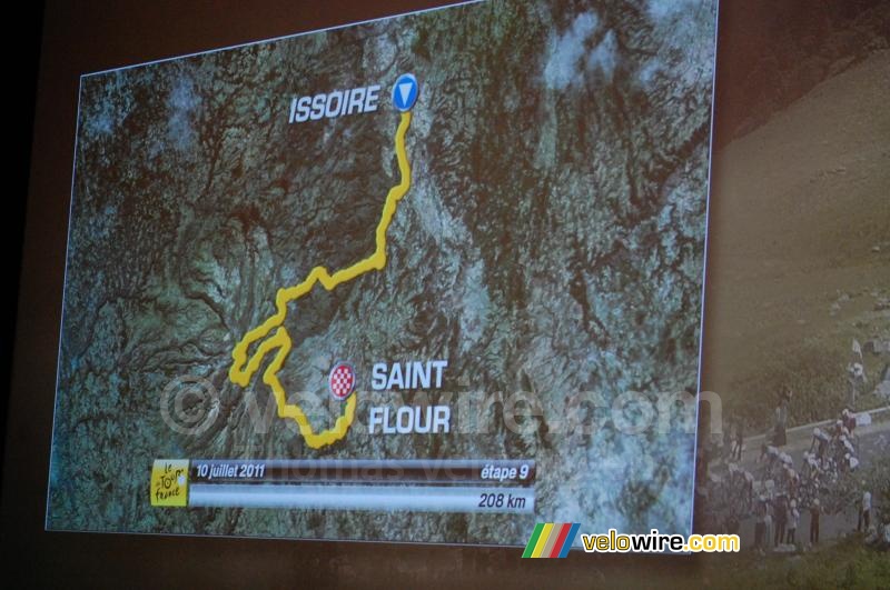 The Issoire > Saint-Flour stage on the map