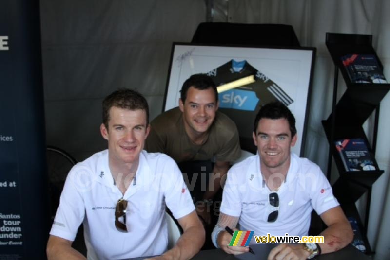 Michael Rogers & Chris Sutton (Team Sky) with Tim