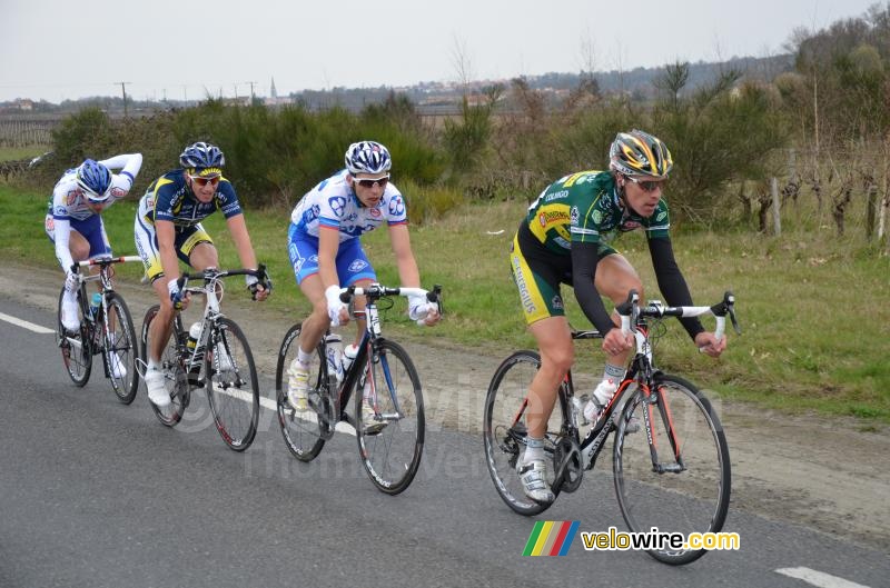 Frédéric Amorison (Landbouwkrediet), Anthony Geslin (FDJ), Lieuwe Westra (Vacansoleil-DCM Pro Cycling Team) & Jean Marc Marino (Saur-Sojasun)
