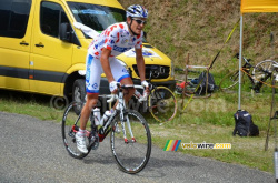 Jérémy Roy wearing the polka dot jersey