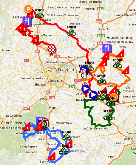 Download het parcours van de Rhône Alpes Isère Tour 2012 in Google Earth