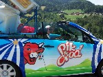 La Vache Qui Rit in de reclamecaravaan