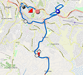 The race route of the women elite time trial of the World Championships Road Cycling Kigali 2025