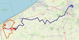 Het parcours van de Classic Brugge-De Panne 2024 Het parcours van de Classic Brugge-De Panne 2024