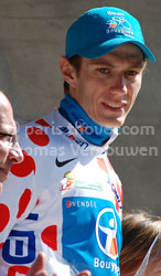 Pierre Rolland in the polka dot jersey