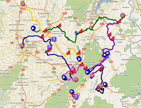 The map of the Critérium du Dauphiné 2011 The map of the Critérium du Dauphiné 2011