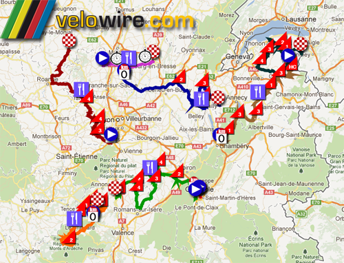 The Critérium du Dauphiné 2012 race route in Google Earth The Critérium du Dauphiné 2012 race route in Google Earth
