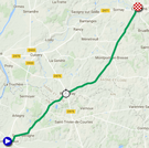La carte du parcours de la 3ème étape du Critérium du Dauphiné 2018 sur Google Maps