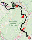 The map with the race route of the 7th stage of the Critérium du Dauphiné 2019 on Open Street Maps