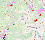 La carte du parcours de la 8me tape du Critrium du Dauphin 2019 sur Open Street Maps