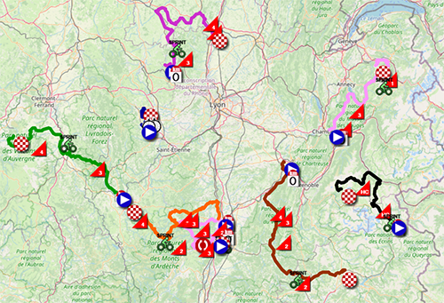Le parcours du Critérium du Dauphiné 2022 dans Google Earth