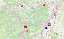 De kaart met het parkoers van de 1ste etappe van het Critérium du Dauphiné 2022 op Open Street Maps