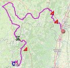 The map with the race route of the 5th stage of the Critérium du Dauphiné 2022 on Open Street Maps