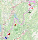 La carte du parcours de la 8e étape du Critérium du Dauphiné 2022 sur Open Street Maps
