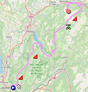 The map with the race route of the 8th stage of the Critérium du Dauphiné 2022 on Open Street Maps