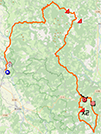 De kaart met het parcours van de 2de etappe van het Critérium du Dauphiné 2023 op Open Street Maps
