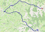 La carte du parcours de la 4e étape du Critérium du Dauphiné 2023 sur Open Street Maps