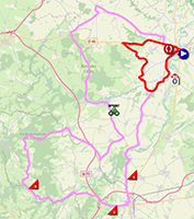 Het parcours van de eerste etappe van het Critérium du Dauphiné 2024 Het parcours van de eerste etappe van het Critérium du Dauphiné 2024