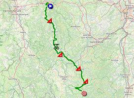 Het parcours van de derde etappe van het Critérium du Dauphiné 2024 Het parcours van de derde etappe van het Critérium du Dauphiné 2024