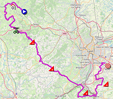 Het parcours van de vijfde etappe van het Critérium du Dauphiné 2024 Het parcours van de vijfde etappe van het Critérium du Dauphiné 2024