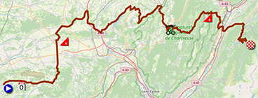 Het parcours van de zesde etappe van het Critérium du Dauphiné 2024 Het parcours van de zesde etappe van het Critérium du Dauphiné 2024