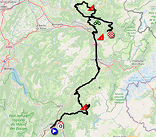 Het parcours van de zevende etappe van het Critérium du Dauphiné 2024 Het parcours van de zevende etappe van het Critérium du Dauphiné 2024