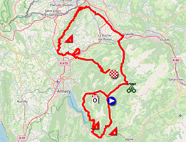Het parcours van de achtste etappe van het Critérium du Dauphiné 2024 Het parcours van de achtste etappe van het Critérium du Dauphiné 2024