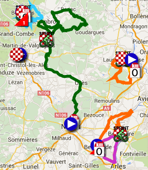 The map of the Etoile de Bessèges 2015 The map of the Etoile de Bessèges 2015