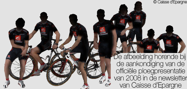 afbeelding als aankondiging van de officiële ploegenpresentatie van Caisse d Epargne