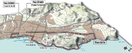 Track of the team time trial around Palermo