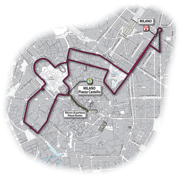 Le parcours de la neuvième étape - Milan Le parcours de la neuvième étape - Milan