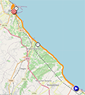 De kaart met het parcours van de 1ste etappe van de Giro d'Italia 2023 op Open Street Maps