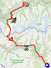 De kaart met het parcours van de 13e etappe van de Giro d'Italia 2023 op Open Street Maps