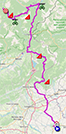 The map with the race route of the 18th stage of the Giro d'Italia 2023 on Open Street Maps