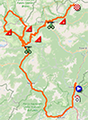 De kaart met het parcours van de 19de etappe van de Giro d'Italia 2023 op Open Street Maps