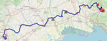 The race route of the 14th stage of the Tour of Italy 2025 The race route of the 14th stage of the Tour of Italy 2025