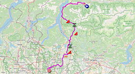 The race route of the 18th stage of the Tour of Italy 2025 The race route of the 18th stage of the Tour of Italy 2025