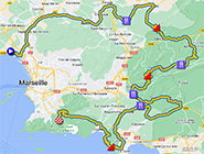 The race route map of the Grand Prix de Marseille La Marseillaise 2025