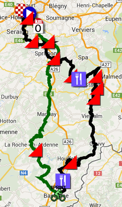 The Liège-Bastogne-Liège 2014 race route