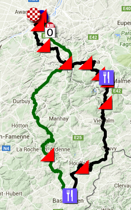 The Lige-Bastogne-Lige 2016 race route