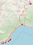The race route of Milano-Sanremo 2026