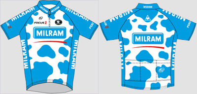 Le maillot dessin de vache de l'équipe Milram 2009 Le maillot dessin de vache de l'équipe Milram 2009