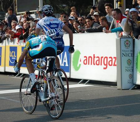 The sprint with Antonio Colom and Alberto Contador