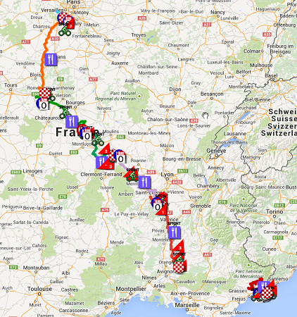 The Paris-Nice 2015 race route in Google Earth The Paris-Nice 2015 race route in Google Earth