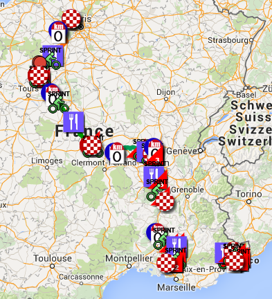 The Paris-Nice 2016 race route in Google Earth