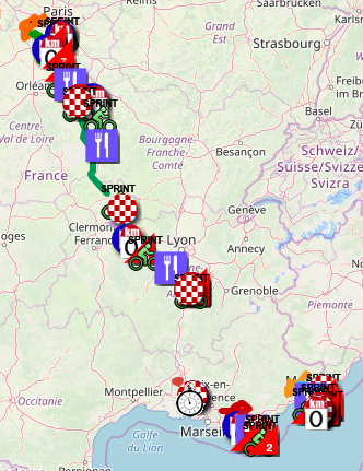 The Paris-Nice 2019 race route in Google Earth