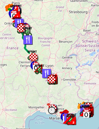 The Paris-Nice 2019 race route in Google Earth The Paris-Nice 2019 race route in Google Earth