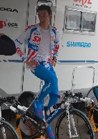 Thierry Hupond (Skil Shimano) - warming up for the prologue in Amilly