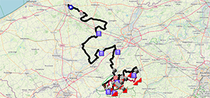 The race route of the Tour of Flanders 2025