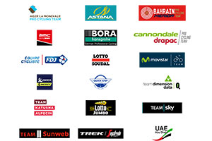 Ploegenselecties voor de WorldTour wedstrijden in Frankrijk - A.S.O. (Tour de France, Paris-Nice en Critérium du Dauphiné) en Italië - RCS (Giro d'Italia, Strade Bianche, Tirreno-Adriatico en Milano-Sanremo)